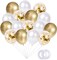 Gold Pearl White Gold Confetti Balloons Set(60Pack), 12Inch Latex Glitter Balloons Birthday Wedding Baby Shower Bridal Shower Party Decorations
